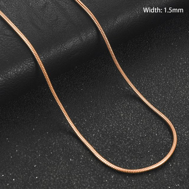 Halskette Edelstahl, Roségold, Schlangen Kette, 76 cm, Damen - Bild 1