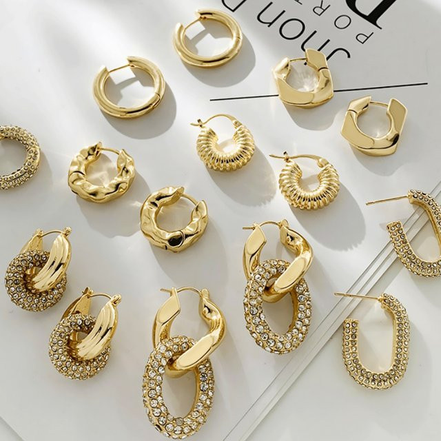 Erpels Huggies-Ohrringe, 18K vergoldet, Zirkonia, Damen - Bild 1