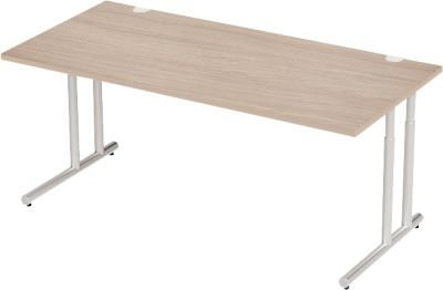Schäfer Shop Select Schreibtisch COMBITEC mit C-Fuß, Rechteck, Eiche/weißaluminium, B: 180 cm, T: 80 cm, H: 67,7-81,7 cm - Bild 1