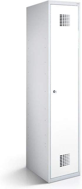 rotstahl Kleiderspind mit 1 Tür in Weiß und lichtgrauem Korpus, B/T/H: 40 x 50 x 180 cm - Bild 1