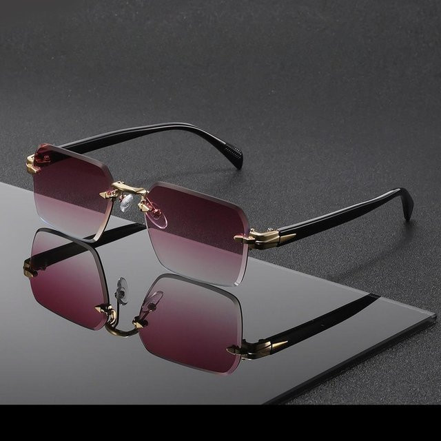 SNQP Sonnenbrille, randlos, square, Metall, grau, Unisex - Bild 1