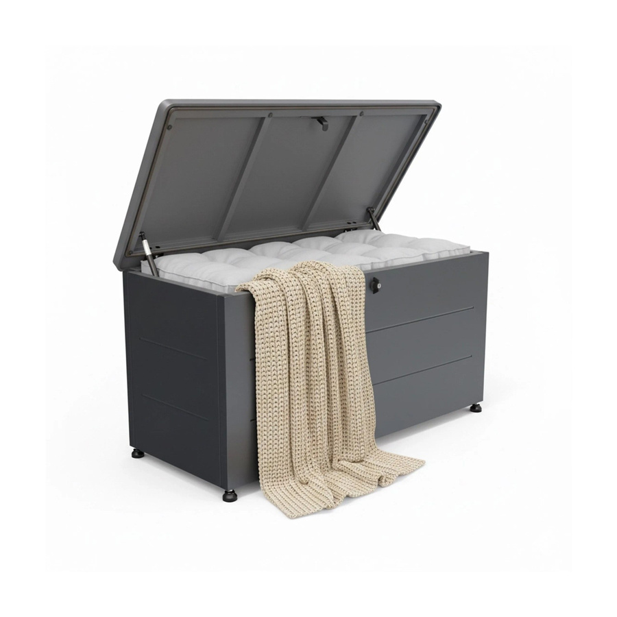 Relaxdays Gartenbox aus Stahl und Kunststoff in Schwarz, abschließbar und wetterfest, B/T/H: 115 x 50 x 59 cm - Bild 2