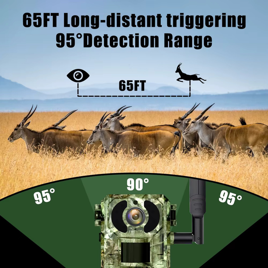 REHENTINT 4G LTE Solar Wildlife Kamera mit 4MP Auflösung, Wasserdicht und Nachtsicht, PIR Bewegungssensor und Ucon App Steuerung - Bild 5