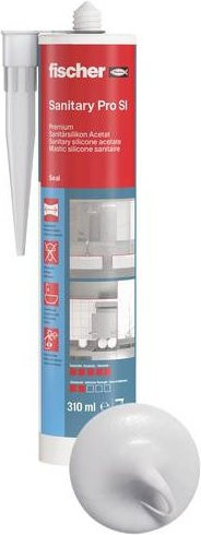 Fischer Sanitärsilikon DSSA Silbergrau 310 ml schimmelresistent - Bild 2