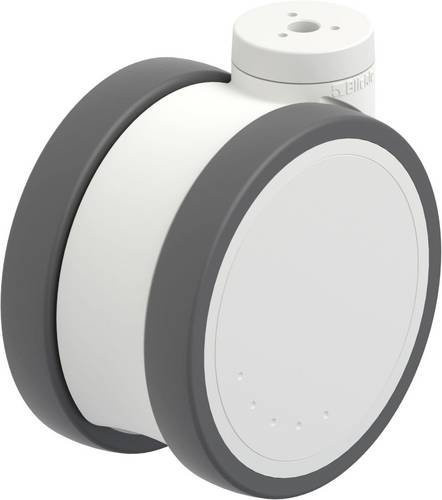 Blickle LKDH-PATH 125K-11 Kunststoff-Doppelrolle in Grau und Weiß mit 125 mm Durchmesser und einer Tragfähigkeit von maximal 125 kg - Bild 1
