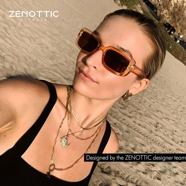 ZENOTTIC Sonnenbrille, rechteckig, Vollrand, Kunststoff, bunt, Damen - Bild 1