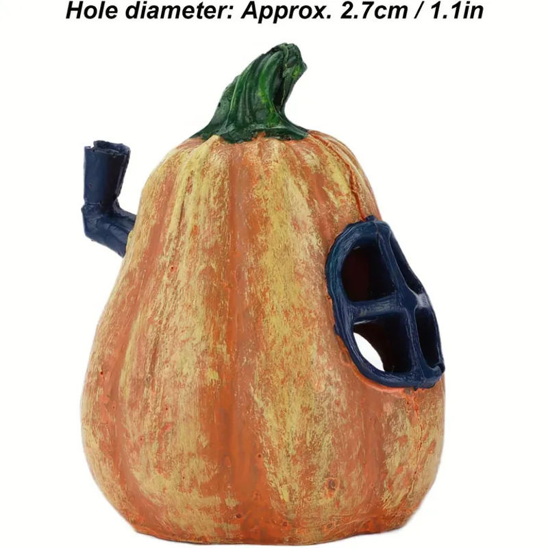 SZ-Damai Simulationskürbis Aquarium-Dekoration aus Kunstharz in Orange als Halloween Unterschlupf für Aquarium und Terrarium - Bild 6