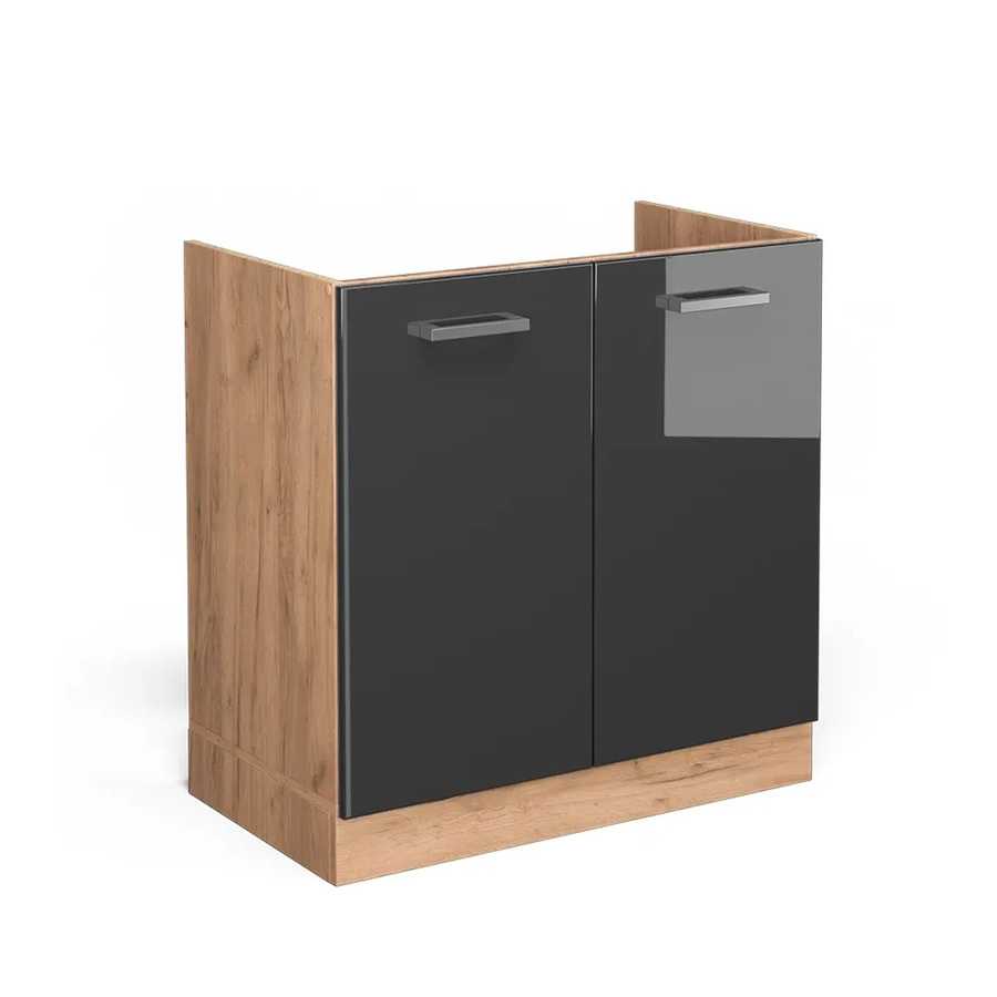 Vicco Spülenunterschrank R-Line Küchenschrank in Anthrazit und Gold, Breite: 80 cm - Bild 2