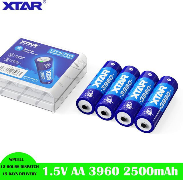 XTAR AA Li-Ionen-Akku 1,5 V 2500 mAh in Blau mit Touch-Funktion und geschützten Batteriezellen - Bild 1
