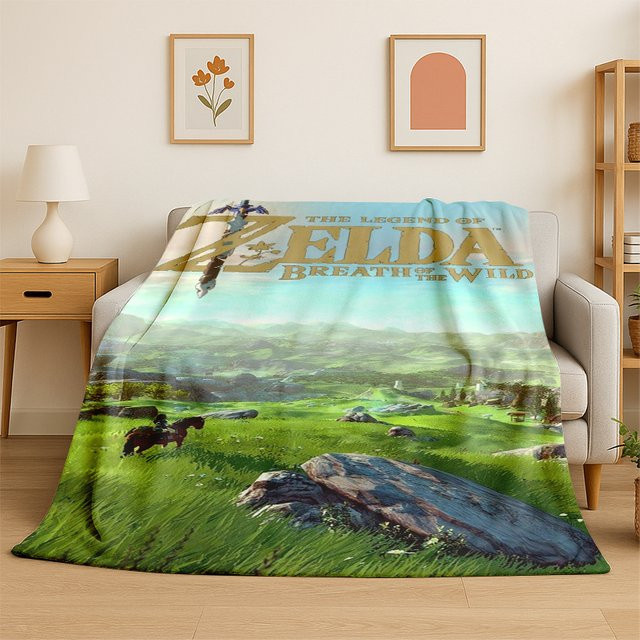 Potdemiel Flanelldecke mit Z-Zelda Cartoon Link Motiv, weiche und warme Decke in Multicolour, B/T: 90 x 75 cm - Bild 1
