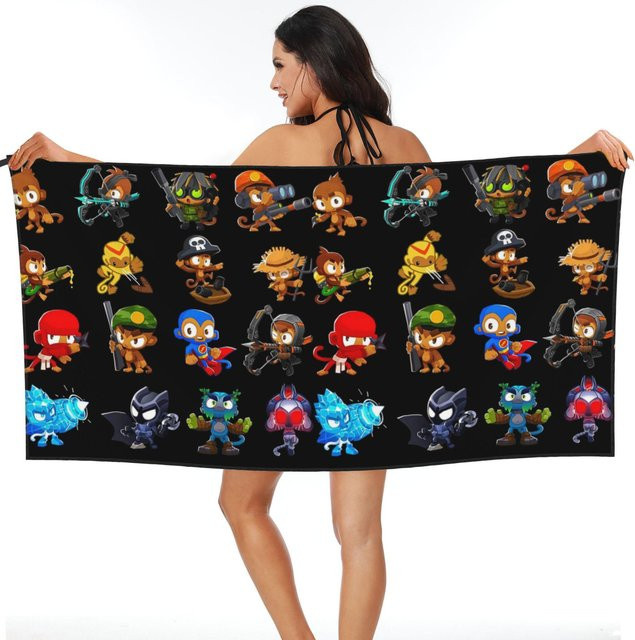 Bloons Td 6 5 Strandtuch aus Mikrofaser, schwarz, B/T: 80 x 160 cm - Bild 1