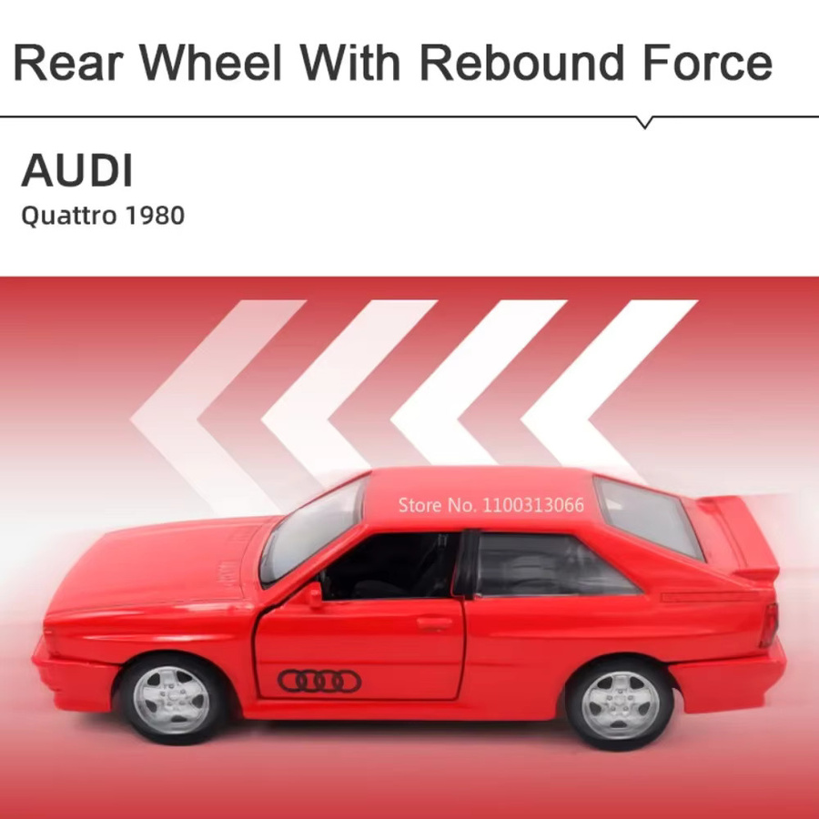 MAKEDA Audi Quattro 1980, Spielzeugdruckguss, 1:36, Metall, Sportwagen - Bild 2