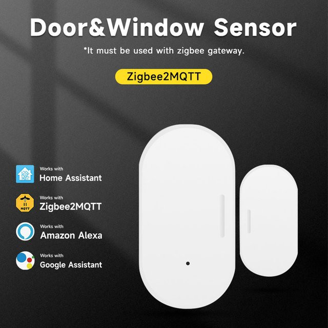 Tuya Smart Zigbee 3.0 Tür- und Fenstersensor in Weiß, Magnetkontaktalarm für Home Assistant und Z2MQTT Smart Home Security - Bild 1