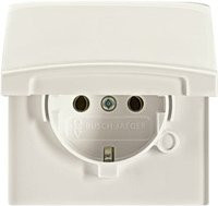 Busch-Jaeger Schuko-Steckdoseneinsatz IP44 Typ F weiß EUGK-32-101 - Bild 1