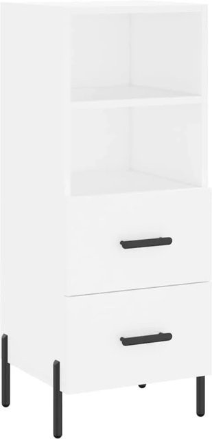 vidaXL Sideboard modern in Weiß aus Holzwerkstoff und Metall, B/T/H: 34,5 x 34,5 x 90 cm - Bild 1