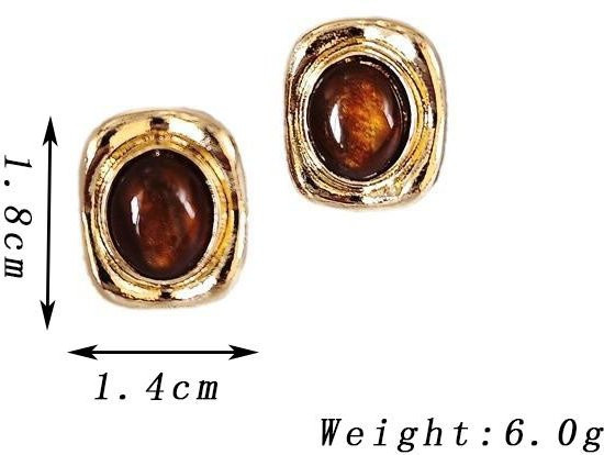 YIRAN Jewelry Ohrstecker, Harz, Bernstein Farbe, Damen, beige - Bild 1