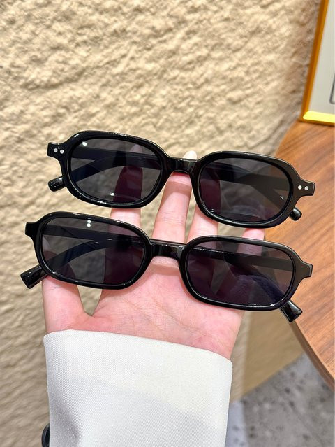 CAIPAI Sonnenbrillen-Set, quadratisch und oval, Vollrand, schwarz, Kunststoff - Bild 1