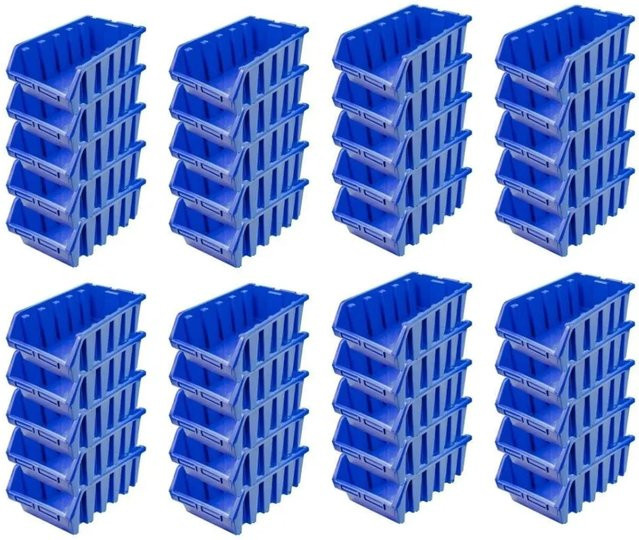PROREGAL SuperSparSet mit 40 Sichtlagerboxen aus Polypropylen in Blau, H x B x T: 18,7 x 33,3 x 50 cm - Bild 1
