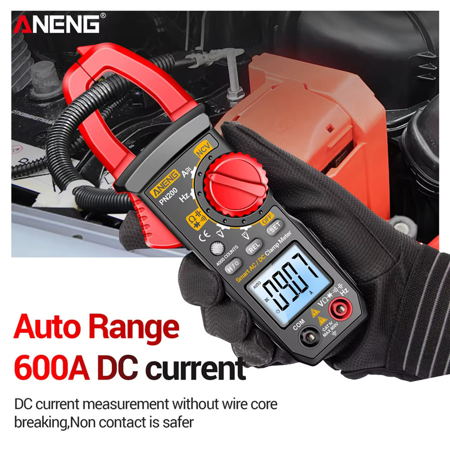 ANENG PN200 Digitales Zangenmessgerät Multimeter Amperemeter mit DC/AC 600 A, NCV und Kapazitätsmessung in Rot - Bild 3