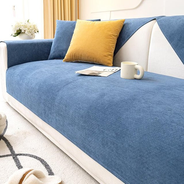 Wasserdichtes Sofakissen aus Chenille in Blau, rutschfeste und kratzfeste Sofamatte für dein Sofa, B/B/B: 70 x 70 x 70 cm - Bild 1