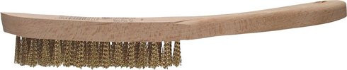 CONNEX Drahtbürste 4-reihig aus Holz und Messing in Beige - Bild 1