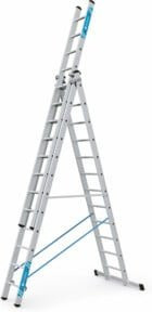 ZARGES Skymaster X Mehrzweckleiter aus Aluminium in Silber mit 3 x 12 Sprossen und Gummifüßen
