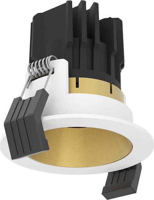 LUX-IT Solo 4 LED-Deckeneinbaustrahler in Weiß und Gold, 13 Watt, Warmweiß 2700K, dimmbar, IP44, rund - Bild 1