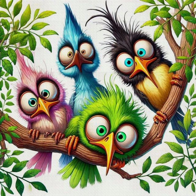 Quirky Feather Group Kreuzstich-Set mit Animal-Print Motiv, 11CT Stickerei in Multicolour, B/H: 36 x 36 cm - Bild 1