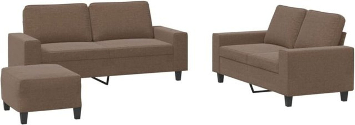 Vidaxl Moderne 3-tlg. Sofagarnitur aus Stoff in Braun - Bild 1