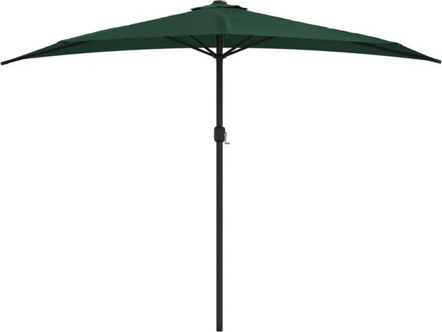 vidaXL Balkon-Sonnenschirm aus Aluminium und Polyester in Grün, Halbrund, B: 300 cm, H: 155 cm - Bild 1
