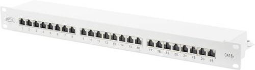 Digitus CAT 6a Netzwerk-Patchpanel 24 Port Ethernet/LAN Grau, 1 HE, Breite: 483 mm - Bild 1