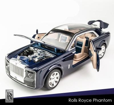 Linyi toy car Rolls Royce Sweptail, Modell, 1:24, Metall, Blau, ab 18 Jahren - Bild 1