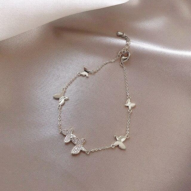 Armband 925 Silber, Gold, Kristall, Schmetterling, Damen - Bild 1