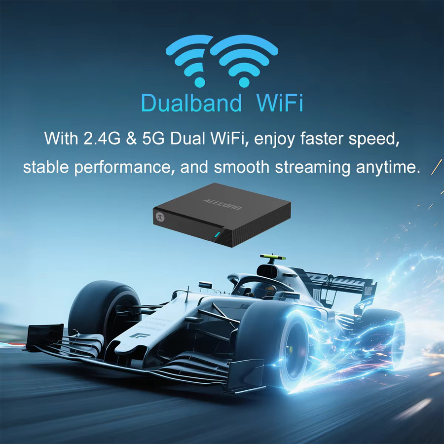ACECONN Smart IPTV Box Streaming Player in Schwarz mit 4K UHD, HDR10+, Dual WiFi, Bluetooth und Fernbedienung - Bild 2