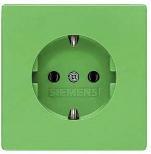 Siemens Schalterprogramm Delta Schutzkontakt-Steckdose in Grün 5UB1851 - Bild 1