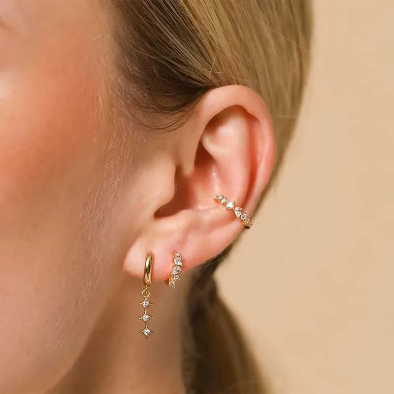 YUXINTOME Creolen 925 Silber, Bunt, Zirkonia, Kristall, Damen - Bild 1