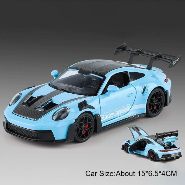 Linyi toy car 911 Gt3Rs Targa, Miniatur Sportwagen, 1:32, mit Licht und Sound, ab 14 Jahren - Bild 1