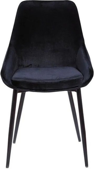Vente-unique Stuhl Masurie in Schwarz aus Samt und Metall, Breite: 49 cm, Tiefe: 49 cm, Höhe: 49 cm - Bild 1