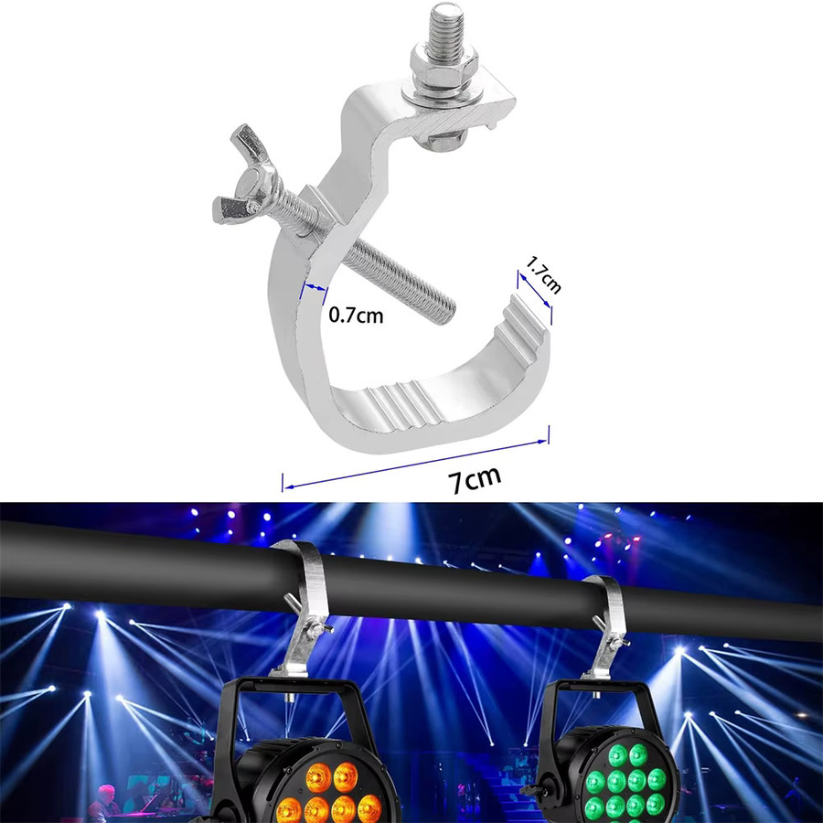 GOTSTAGE 12 Stück verstellbare Aluminium-Bühnenlichthaken in Silber für Par- und Beam-Lichter - Bild 5