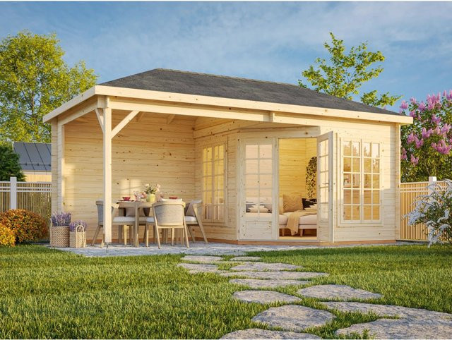 Palmako Holz-Pavillon Melanie, transparent, inkl. Fußboden, B/T/H: 557 x 557 x 307 cm - Bild 1