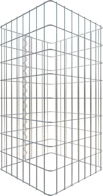 Gabiona Gabionensäule eckig, silberfarben, H x B x T: 80 x 42 x 42 cm, Maschenweite 5 x 10 cm - Bild 1