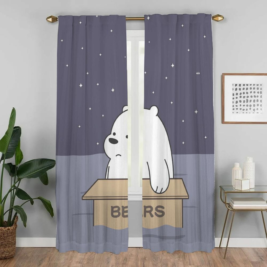 2er-Set Halloween Innenvorhänge für Kinder und Schlafzimmer, Mehrfarbig, Breite: 50 cm, Höhe: 70 cm - Bild 1