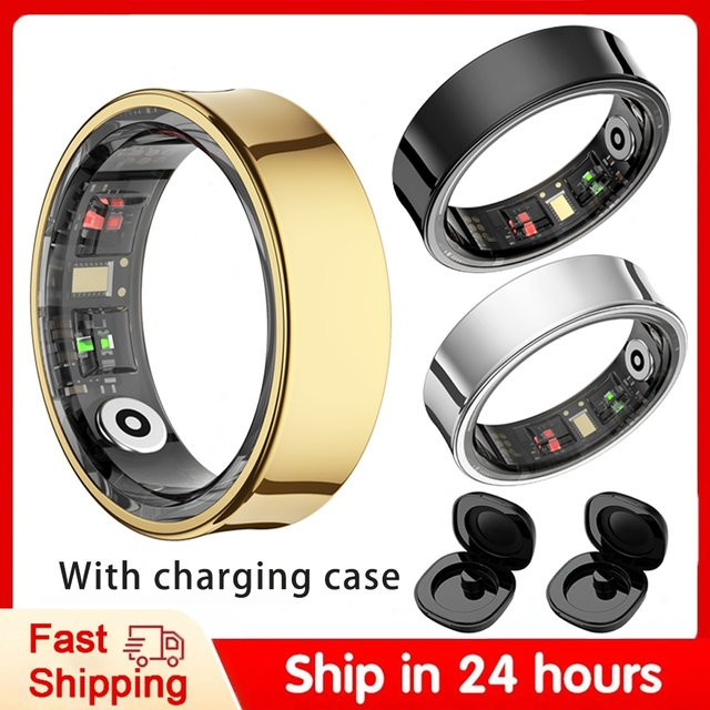 Timethinker R09 Smart Ring für Männer und Frauen in Schwarz mit Herzfrequenzmessung, SpO2-Sensor und 5ATM Wasserdichtigkeit, kompatibel mit Android und iOS - Bild 1