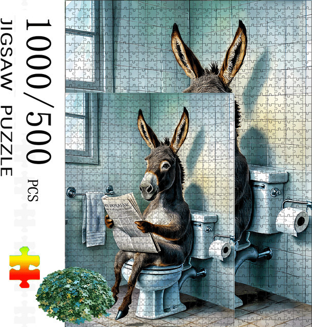 AZNM Esel- und Toilettenpuzzle, 1000 Teile - Bild 1