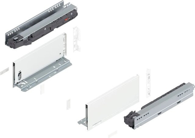 Blum Legrabox Pure Set Höhe K Tip-On Vollauszug, Seidenweiß Matt, 1 Paar, Auszugslänge: 300 mm, Tragkraft: 40 kg - Bild 1