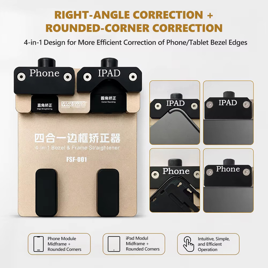 KEGUAN FSF-001 4-in-1 Kantenrahmen-Geradehalter für die Handy- und iPad-Reparatur zur Korrektur von geraden und abgerundeten Kanten - Bild 2