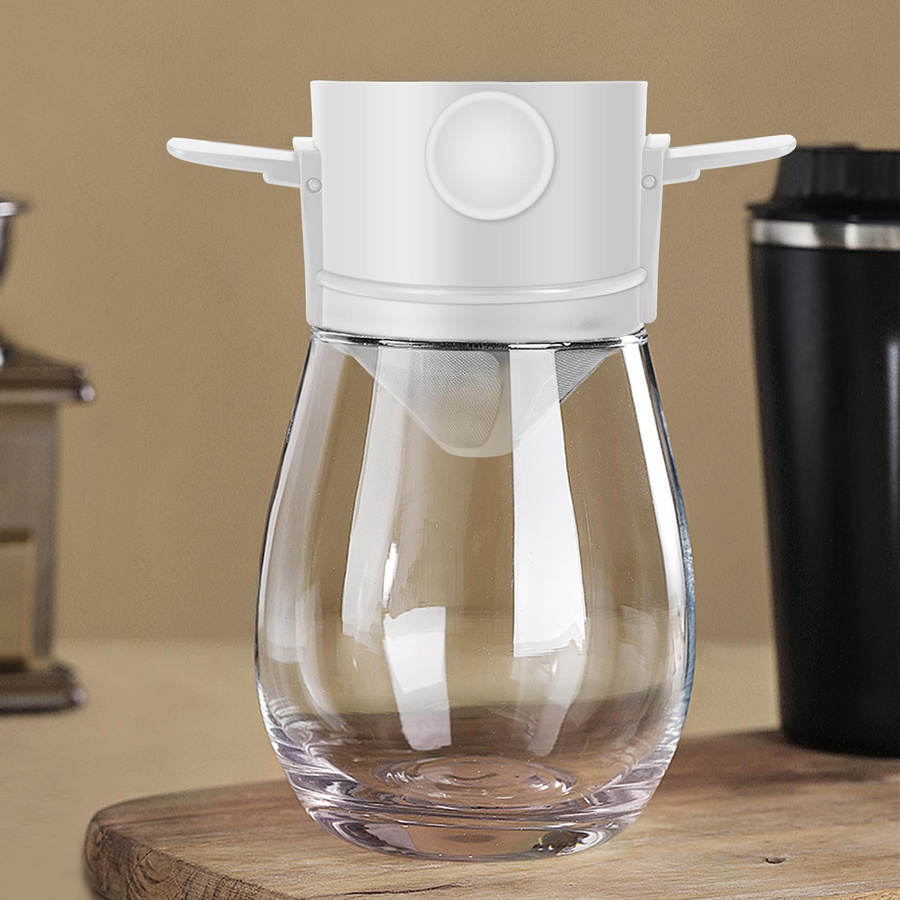 Decdeal Zusammenklappbarer tragbarer Kaffeefilter und Kaffeetropfkegel für Tropfenkaffee und Tee in Weiß - Bild 2