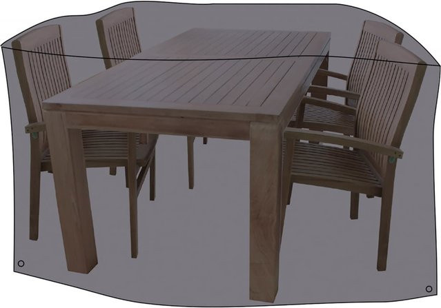 LEX Schutzhülle Deluxe für Sitzgruppen aus wasserabweisendem Polyester Oxford 420D, grau, B: 320 cm, H: 93 cm - Bild 1