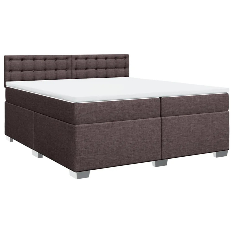 vidaXL Boxspringbett Hybrid mit Matratze und Kopfteil, Braun, B: 200 cm, T: 200 cm, H: 100,5 cm - Bild 2