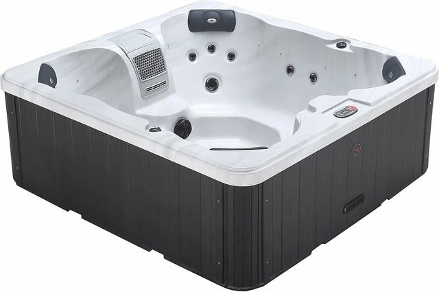 Canadian Spa Whirlpool Cornwall AI Plug and Play für 5 Personen, weiß/braun, B/T/H: 198 x 198 x 73 cm - Bild 1